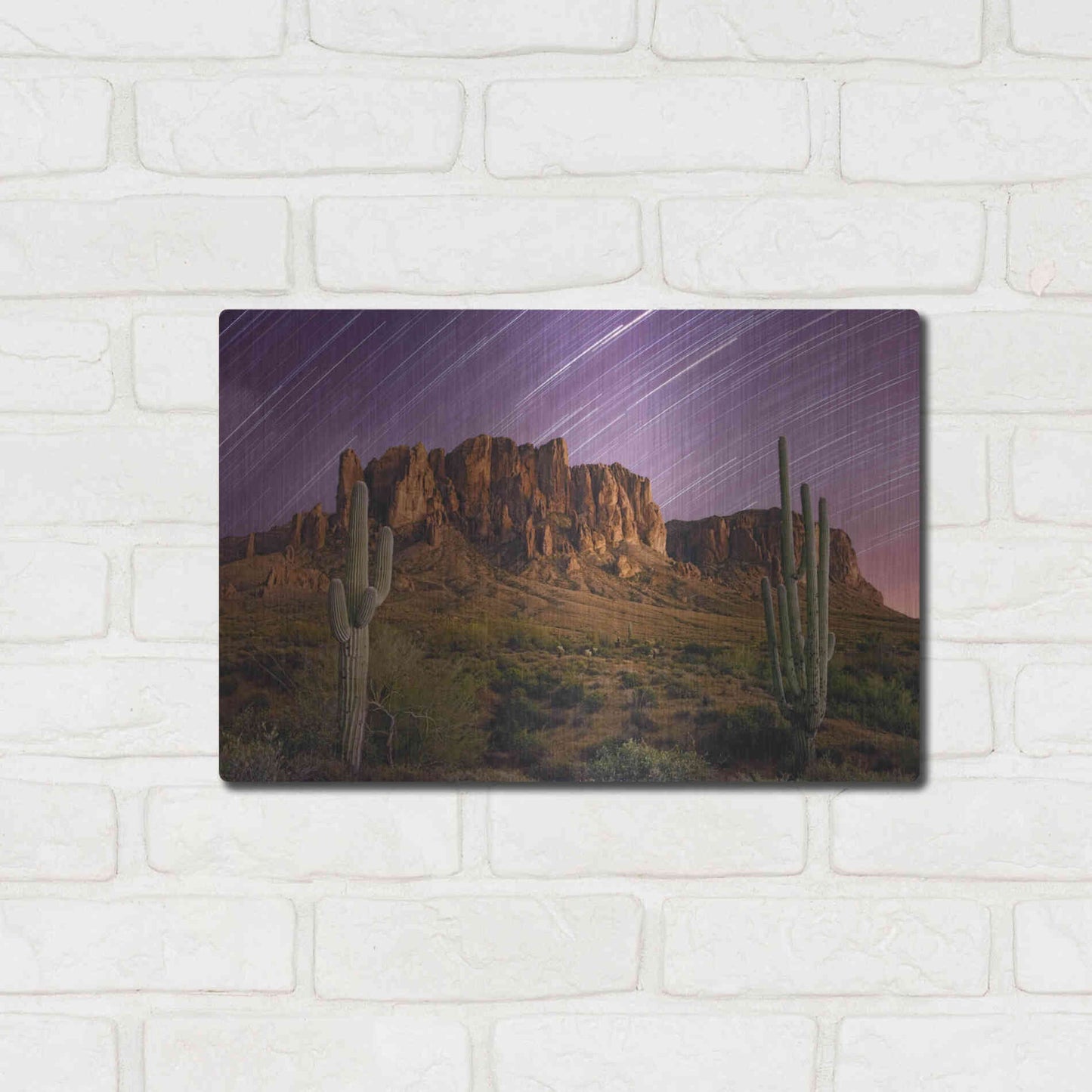 Luxe Metal Art 'Lost Dutchman Star Trails' by Mike Jones, Metal Wall Art,16x12