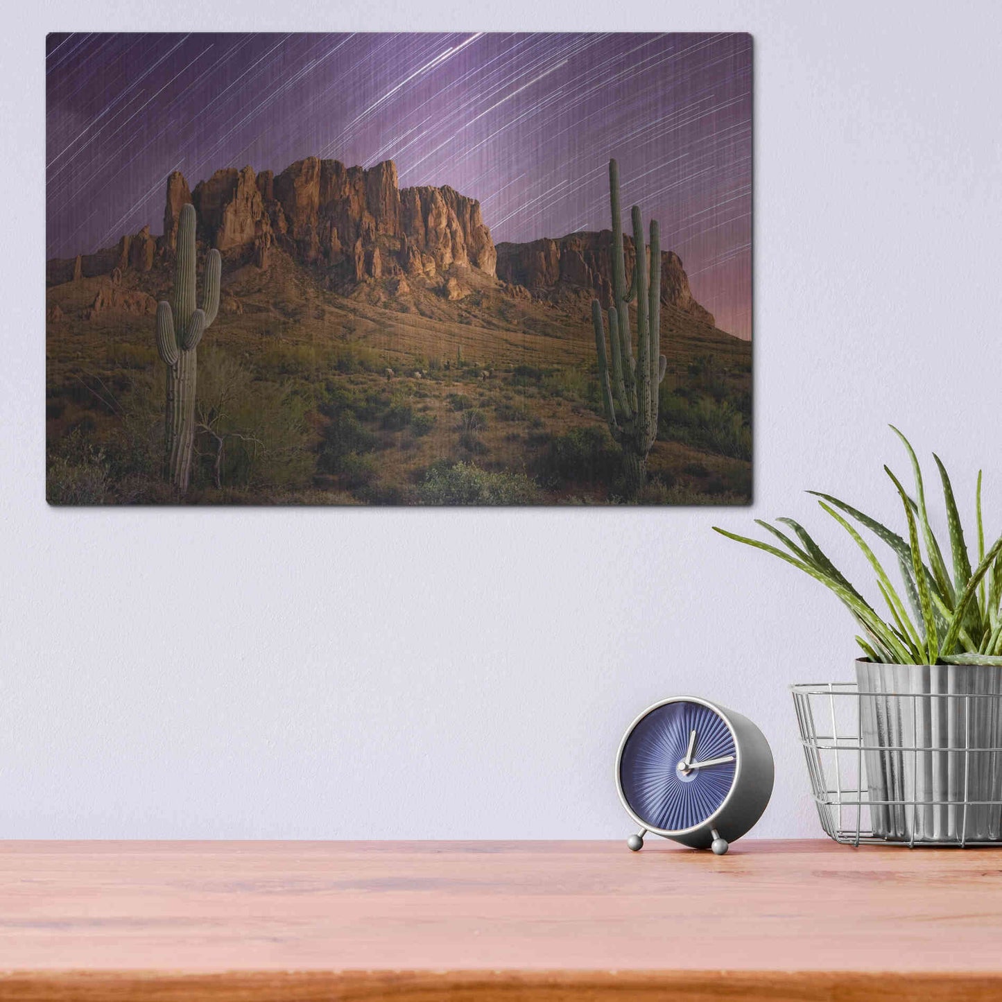 Luxe Metal Art 'Lost Dutchman Star Trails' by Mike Jones, Metal Wall Art,16x12