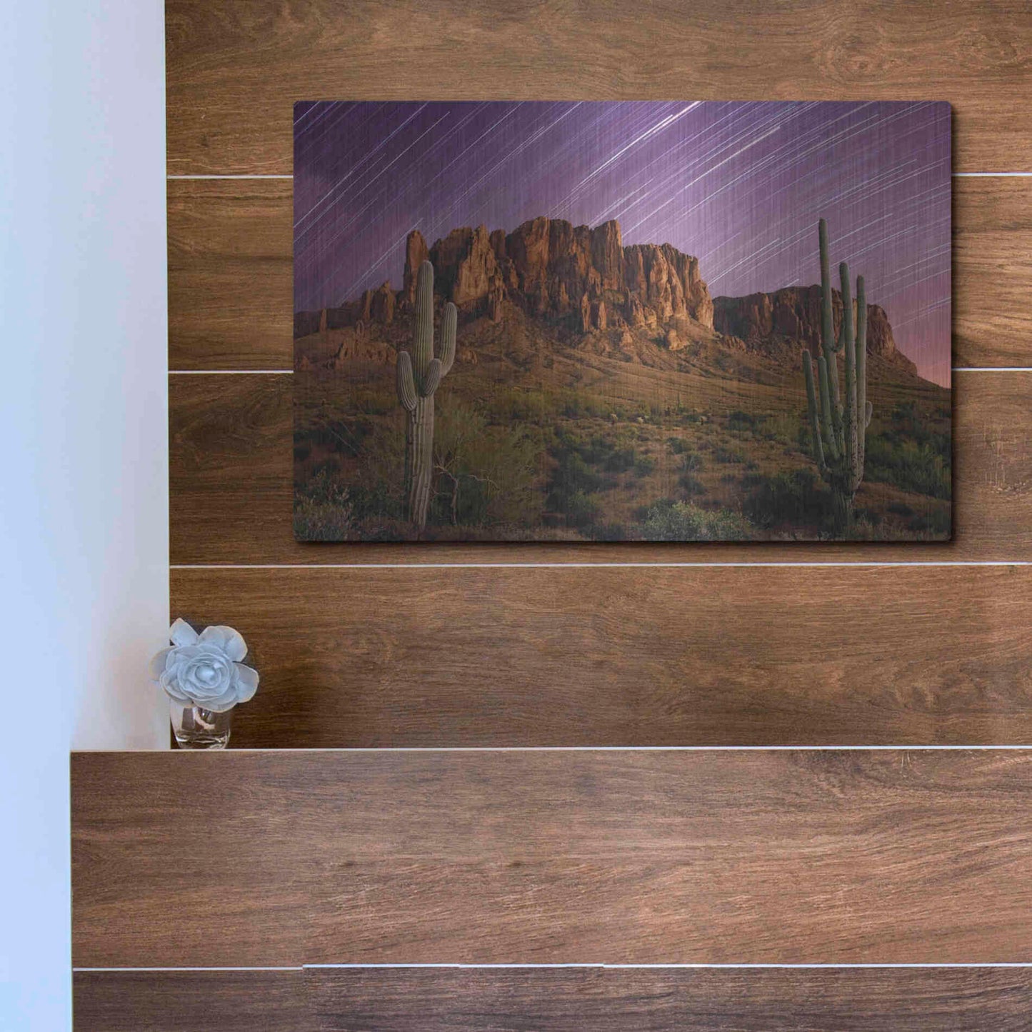 Luxe Metal Art 'Lost Dutchman Star Trails' by Mike Jones, Metal Wall Art,16x12