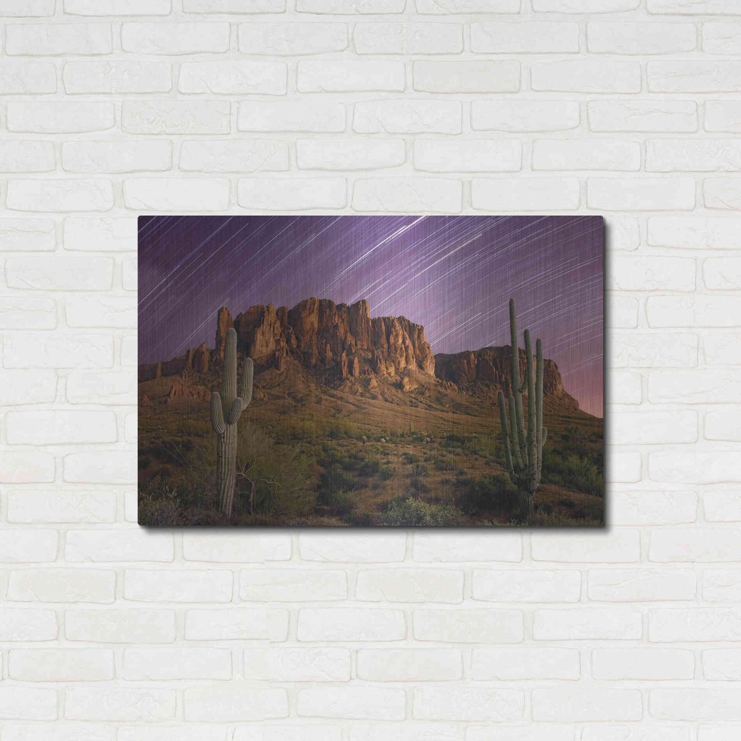 Luxe Metal Art 'Lost Dutchman Star Trails' by Mike Jones, Metal Wall Art,36x24