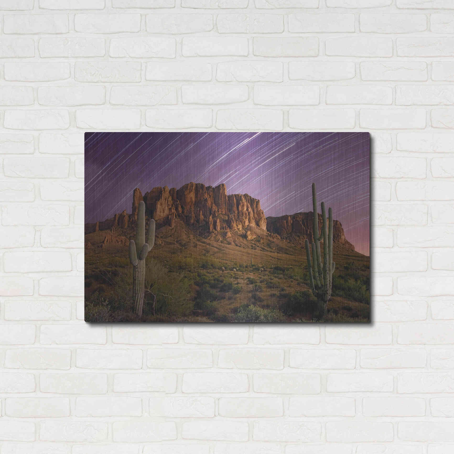 Luxe Metal Art 'Lost Dutchman Star Trails' by Mike Jones, Metal Wall Art,36x24