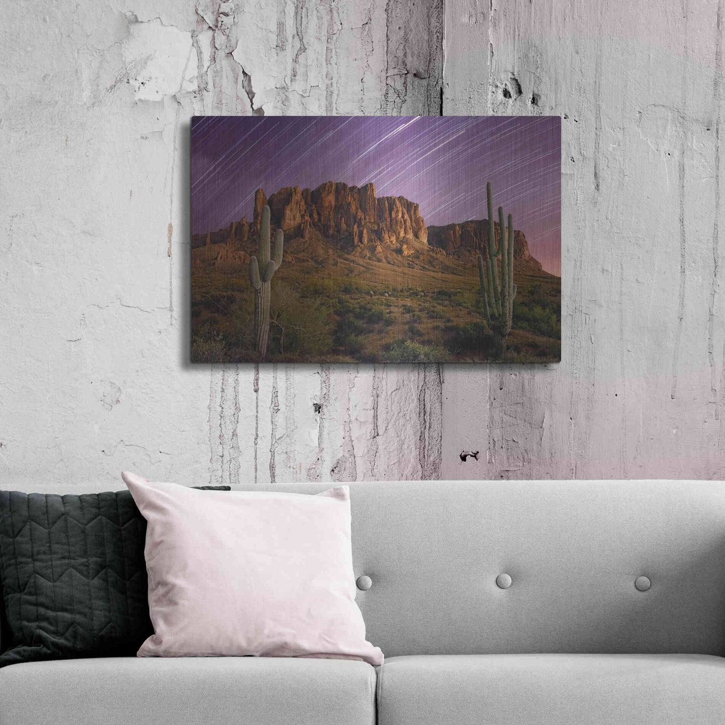 Luxe Metal Art 'Lost Dutchman Star Trails' by Mike Jones, Metal Wall Art,36x24