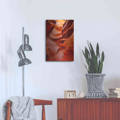 Luxe Metal Art 'Lower Antelope Canyon Ladder' by Mike Jones, Metal Wall Art,16x24