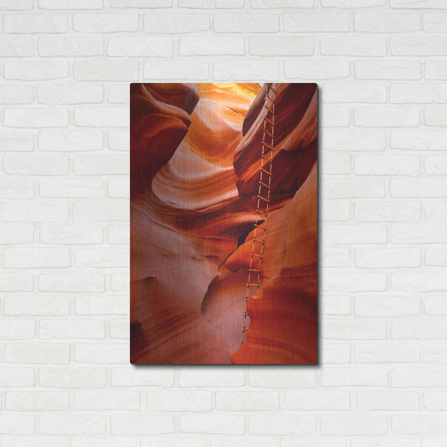 Luxe Metal Art 'Lower Antelope Canyon Ladder' by Mike Jones, Metal Wall Art,24x36