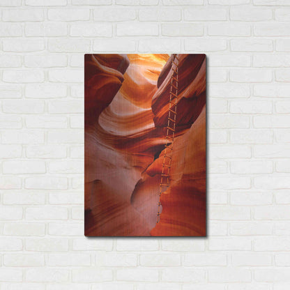 Luxe Metal Art 'Lower Antelope Canyon Ladder' by Mike Jones, Metal Wall Art,24x36