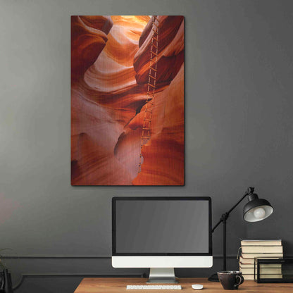 Luxe Metal Art 'Lower Antelope Canyon Ladder' by Mike Jones, Metal Wall Art,24x36