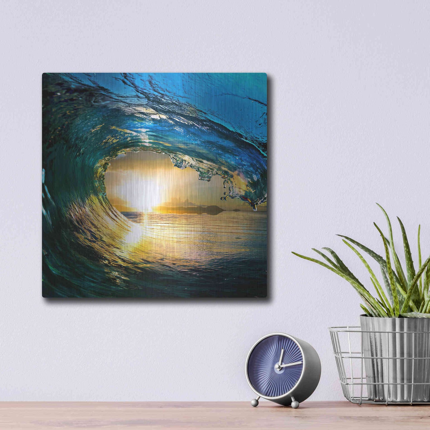 Luxe Metal Art 'The Language of Waves' Metal Wall Art,12x12