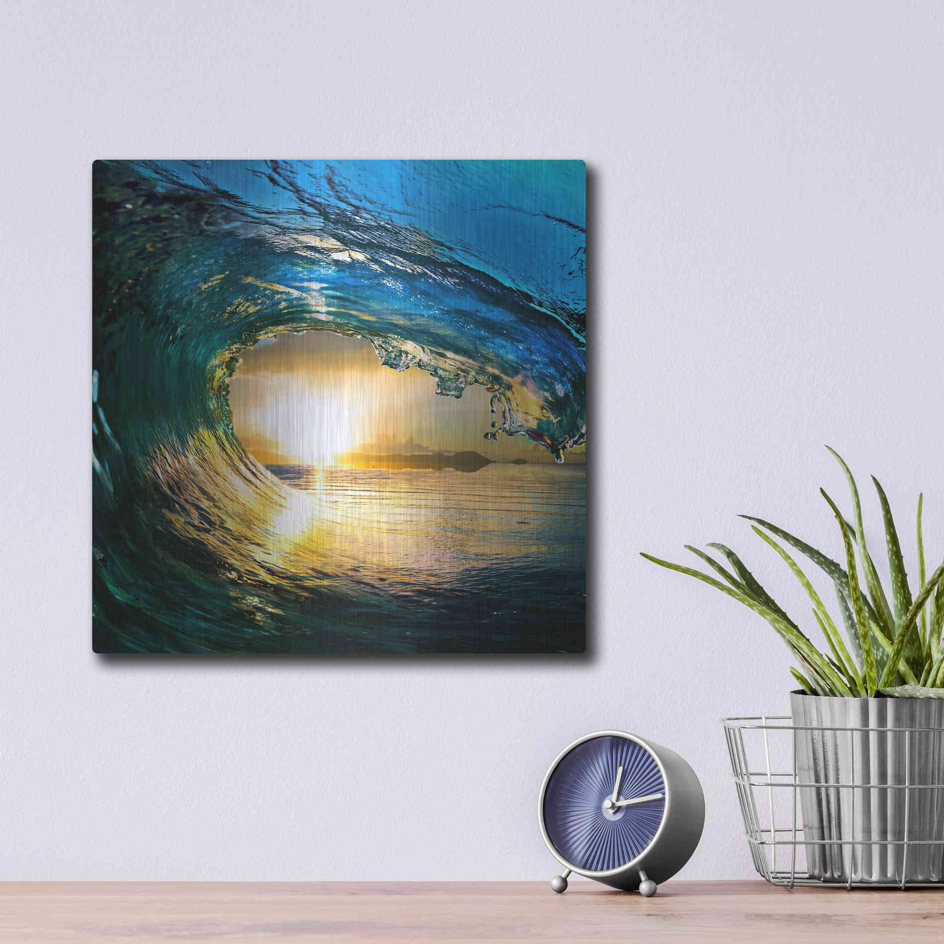 Luxe Metal Art 'The Language of Waves' Metal Wall Art,12x12