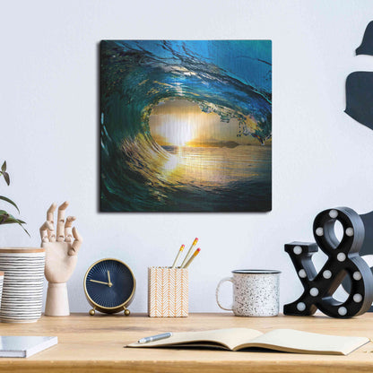 Luxe Metal Art 'The Language of Waves' Metal Wall Art,12x12