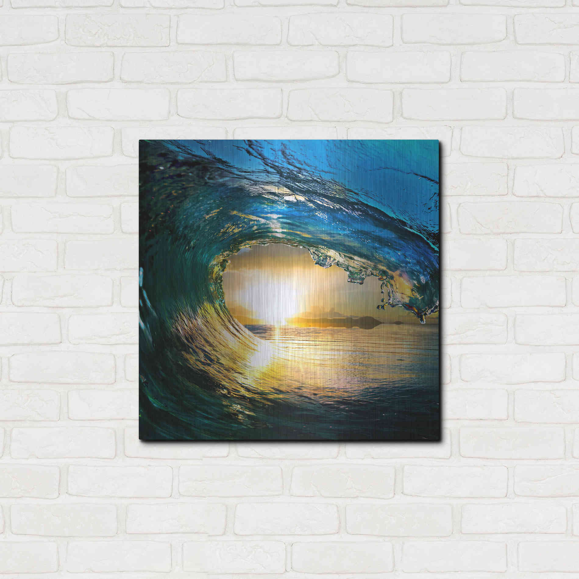 Luxe Metal Art 'The Language of Waves' Metal Wall Art,24x24