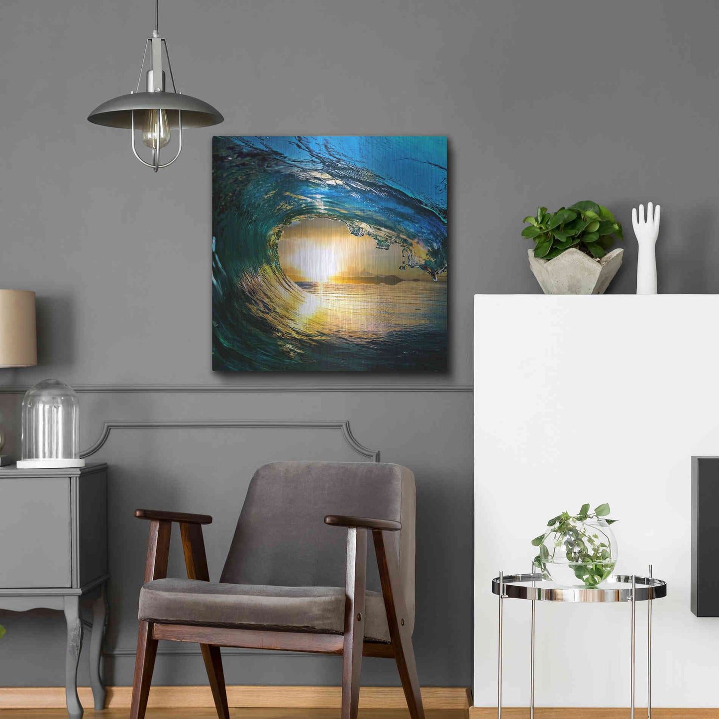 Luxe Metal Art 'The Language of Waves' Metal Wall Art,24x24