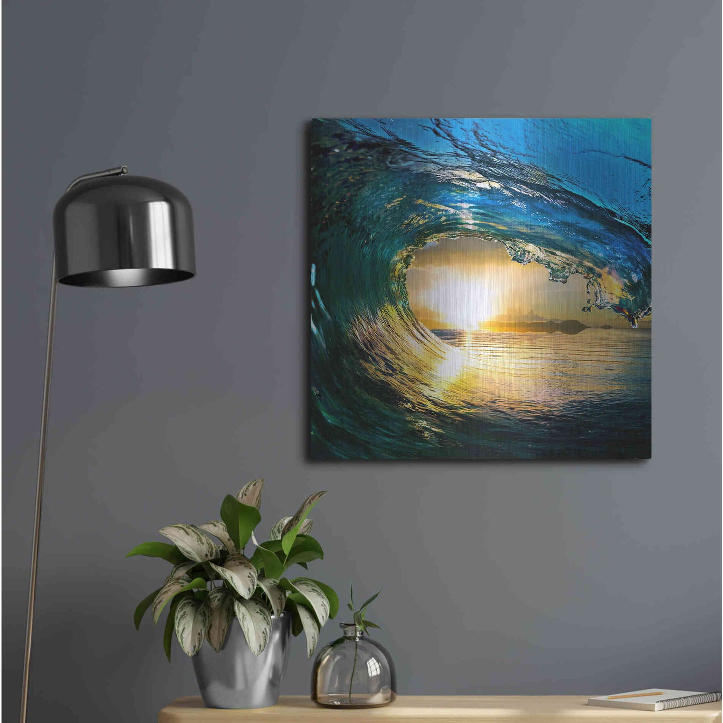 Luxe Metal Art 'The Language of Waves' Metal Wall Art,24x24