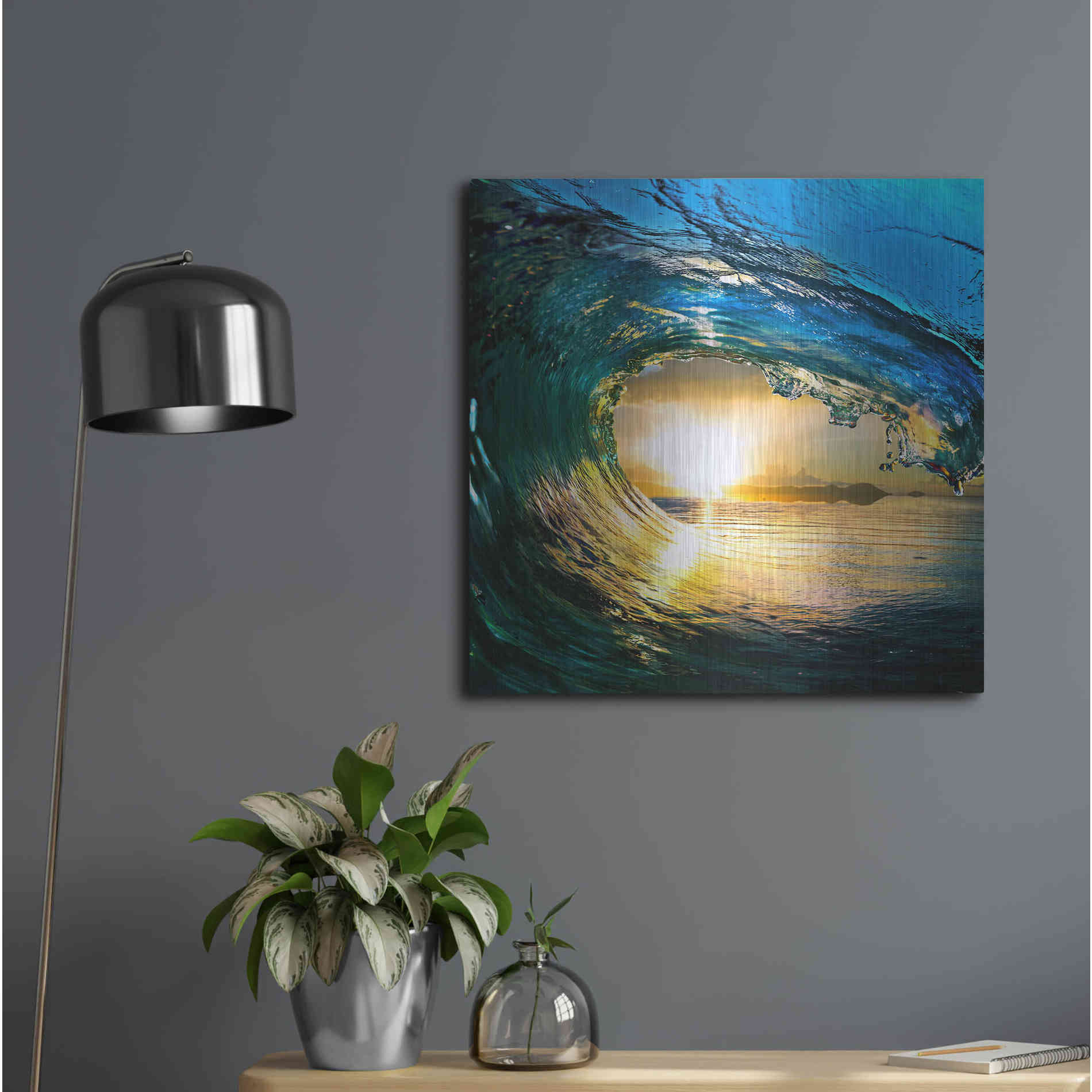 Luxe Metal Art 'The Language of Waves' Metal Wall Art,24x24