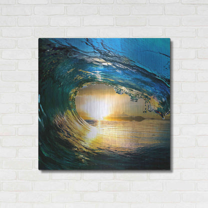 Luxe Metal Art 'The Language of Waves' Metal Wall Art,36x36