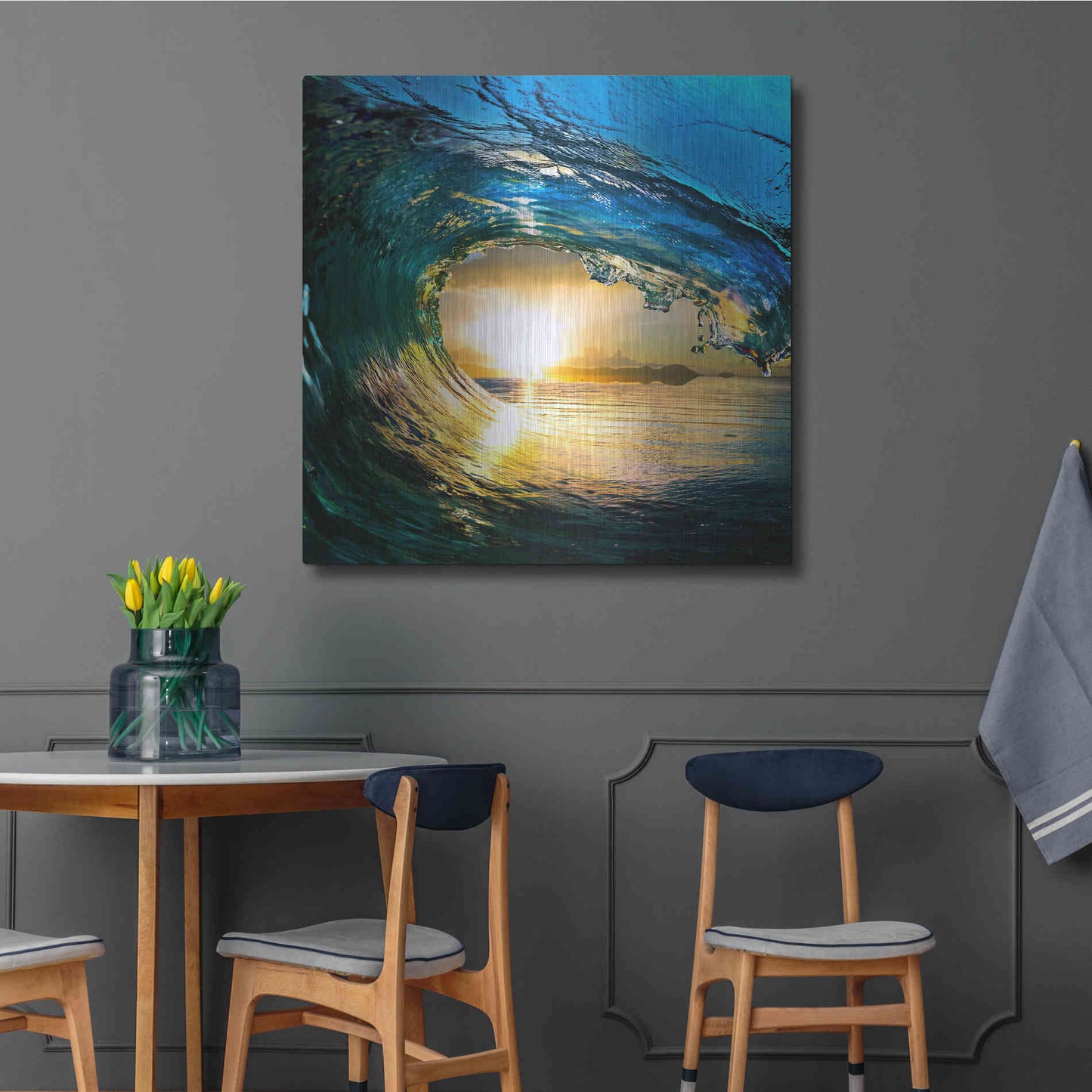 Luxe Metal Art 'The Language of Waves' Metal Wall Art,36x36