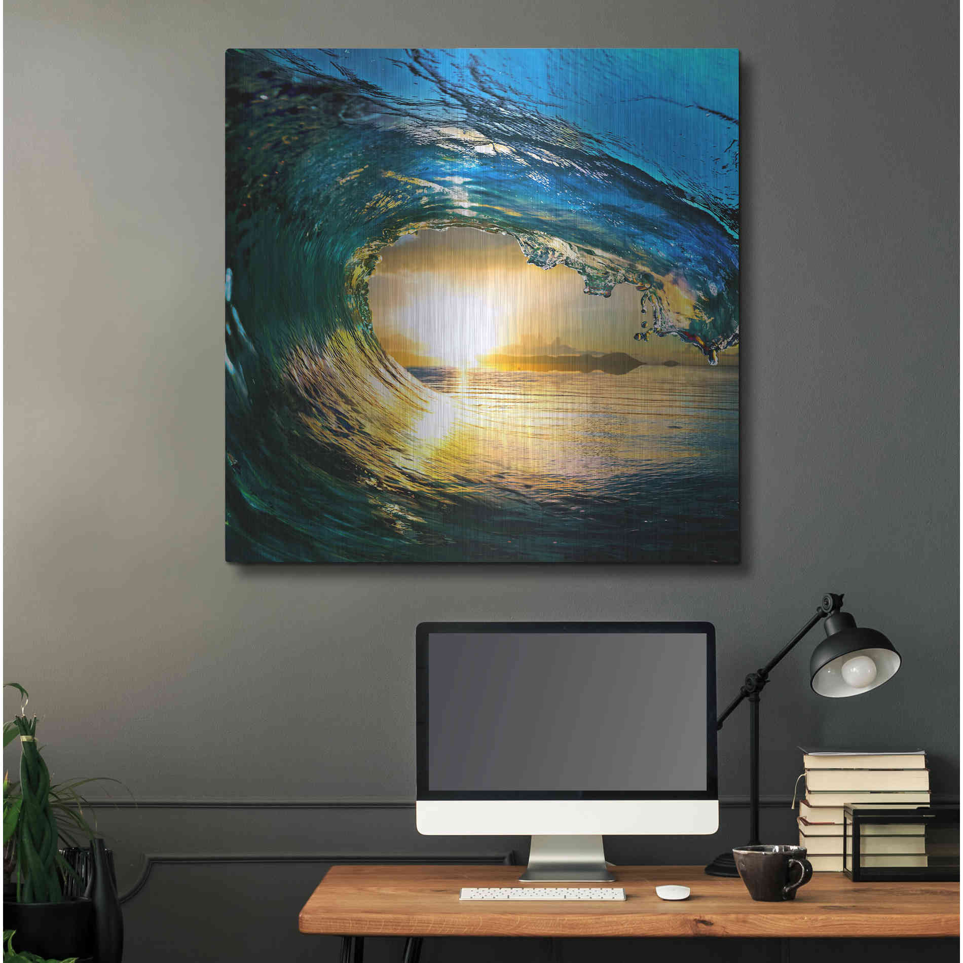 Luxe Metal Art 'The Language of Waves' Metal Wall Art,36x36