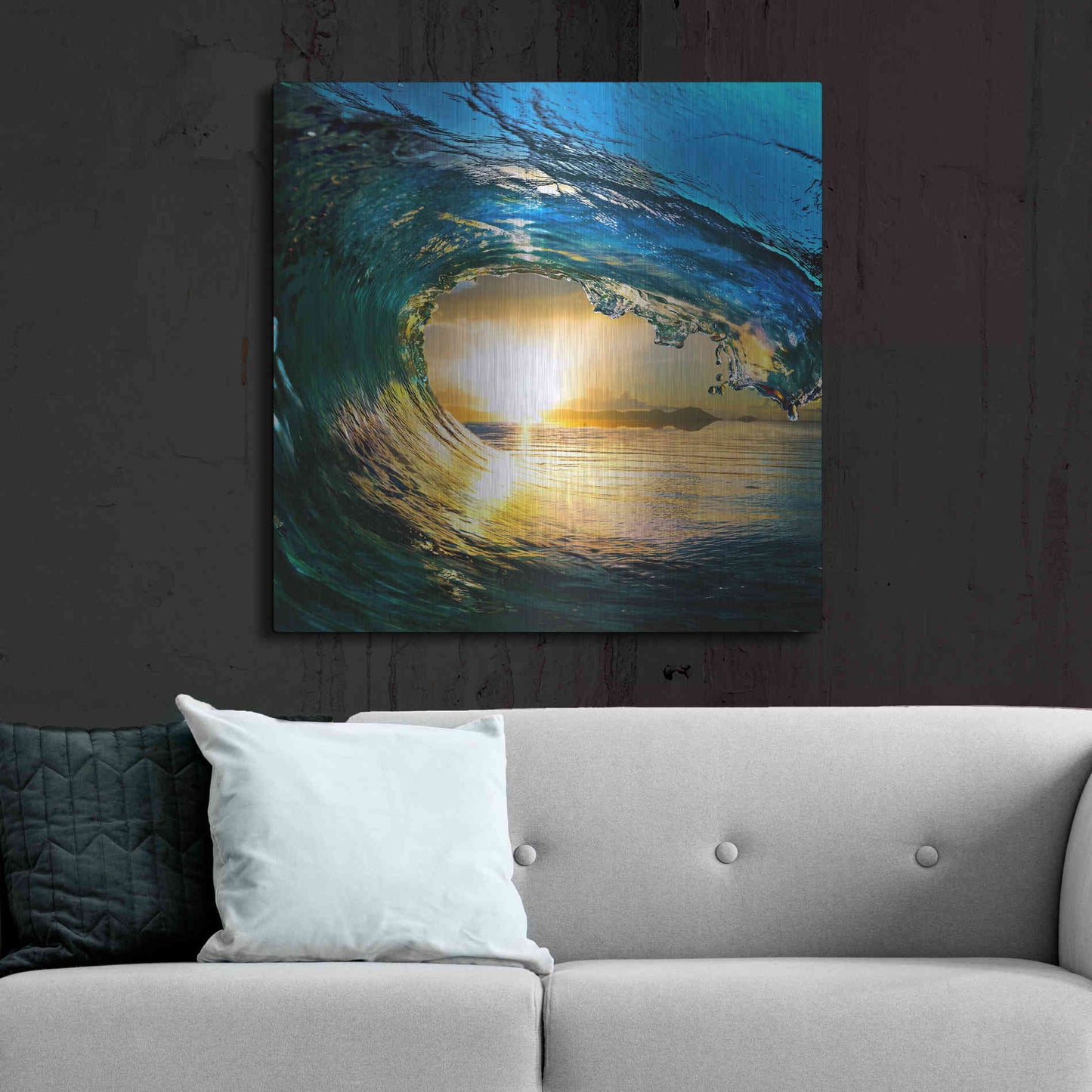 Luxe Metal Art 'The Language of Waves' Metal Wall Art,36x36