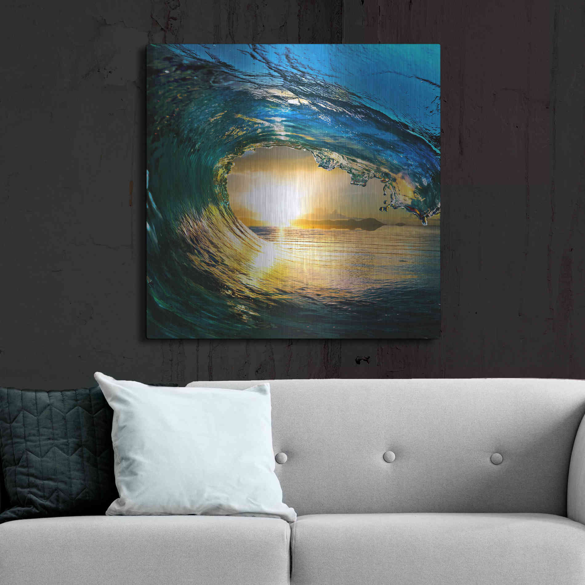 Luxe Metal Art 'The Language of Waves' Metal Wall Art,36x36