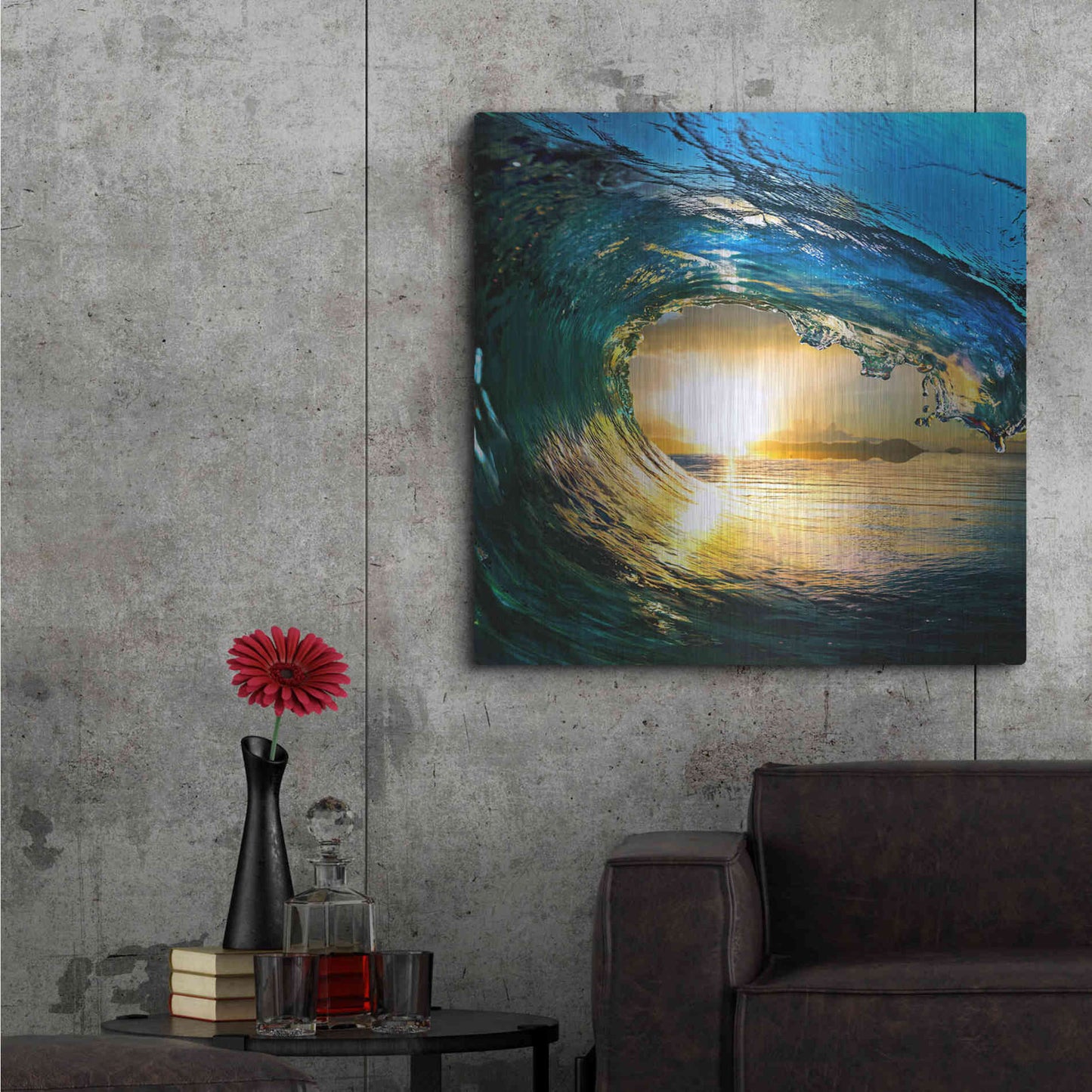 Luxe Metal Art 'The Language of Waves' Metal Wall Art,36x36