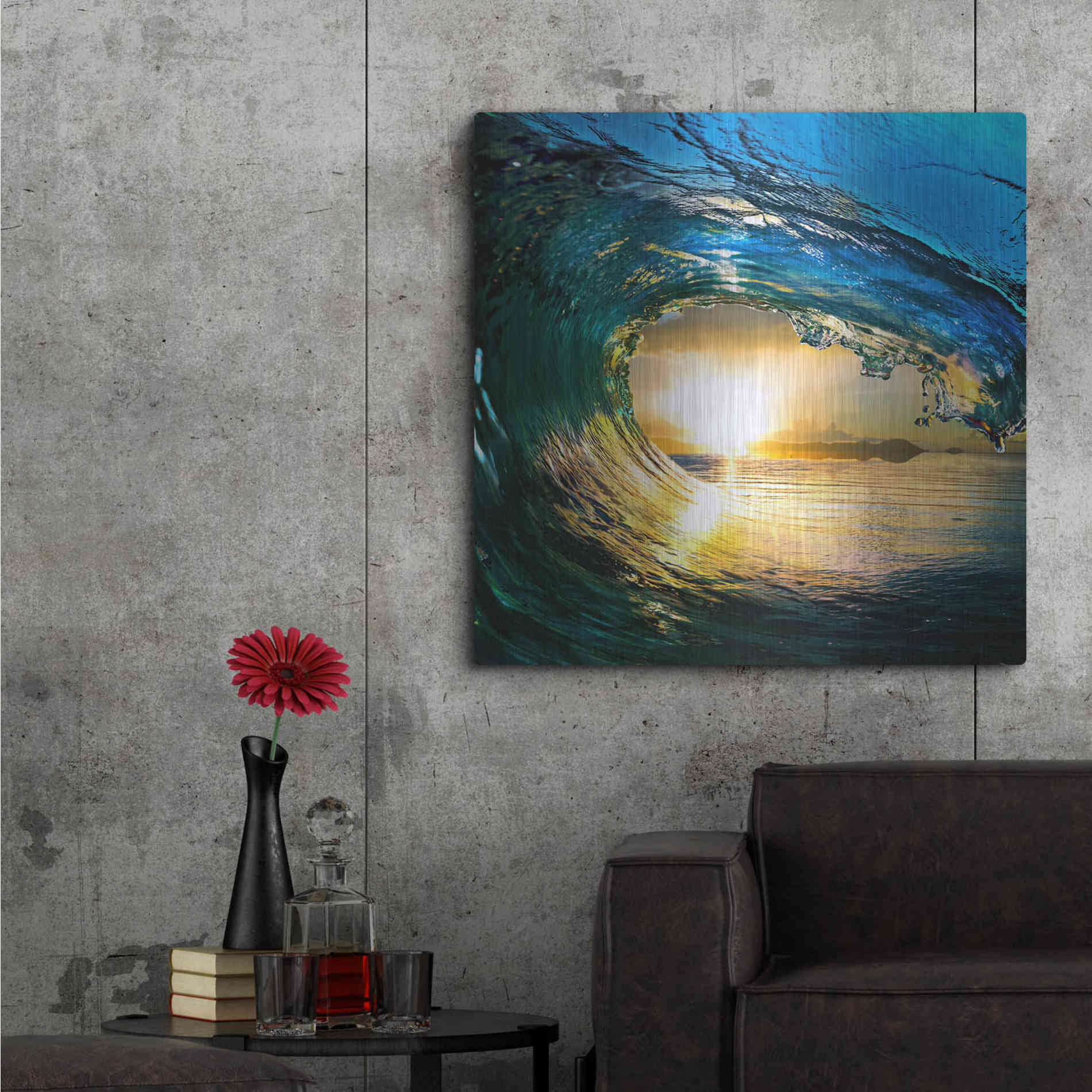 Luxe Metal Art 'The Language of Waves' Metal Wall Art,36x36