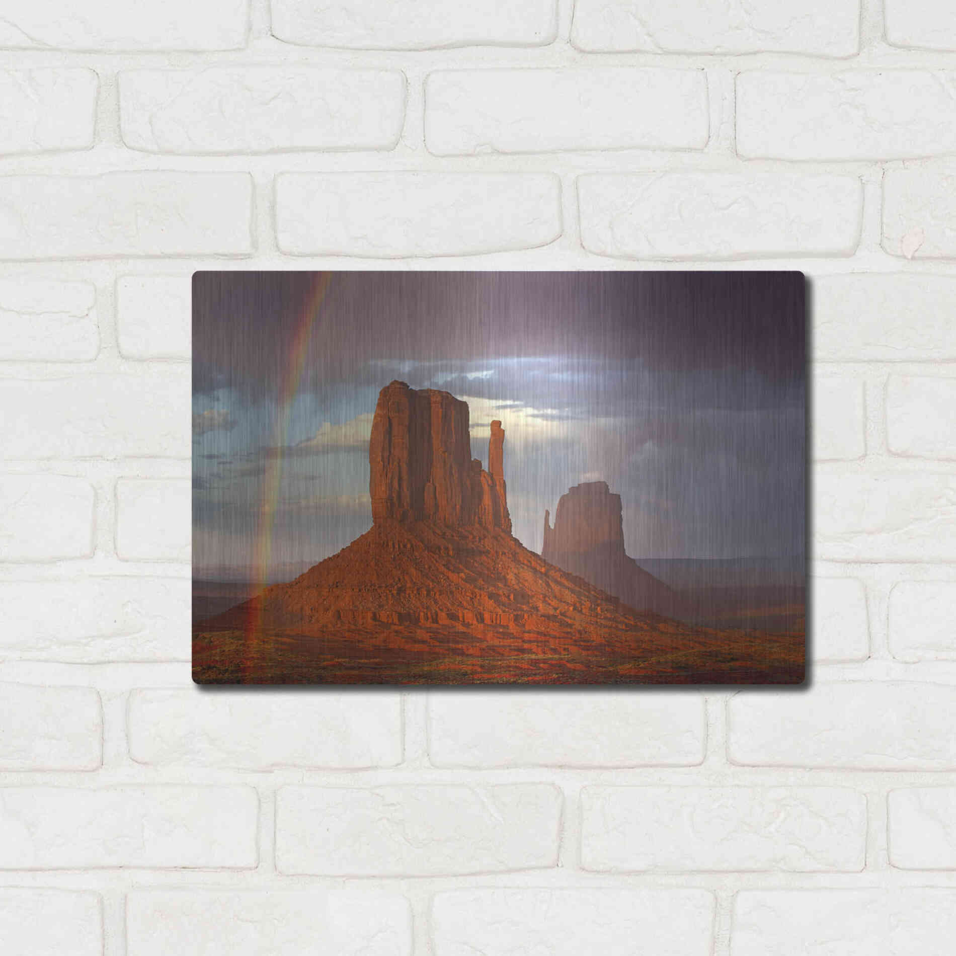 Luxe Metal Art 'Mittens Rainbow' by Mike Jones, Metal Wall Art,16x12