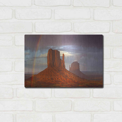 Luxe Metal Art 'Mittens Rainbow' by Mike Jones, Metal Wall Art,16x12