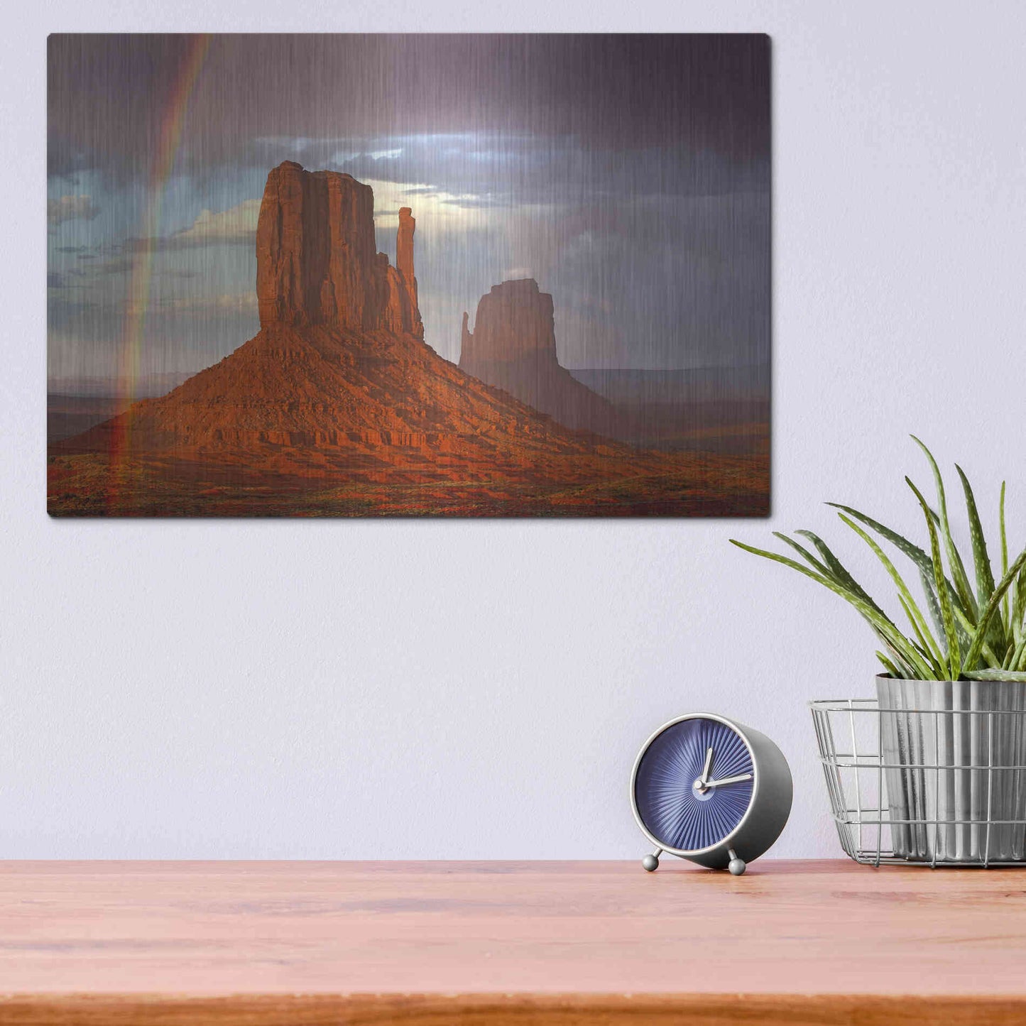 Luxe Metal Art 'Mittens Rainbow' by Mike Jones, Metal Wall Art,16x12
