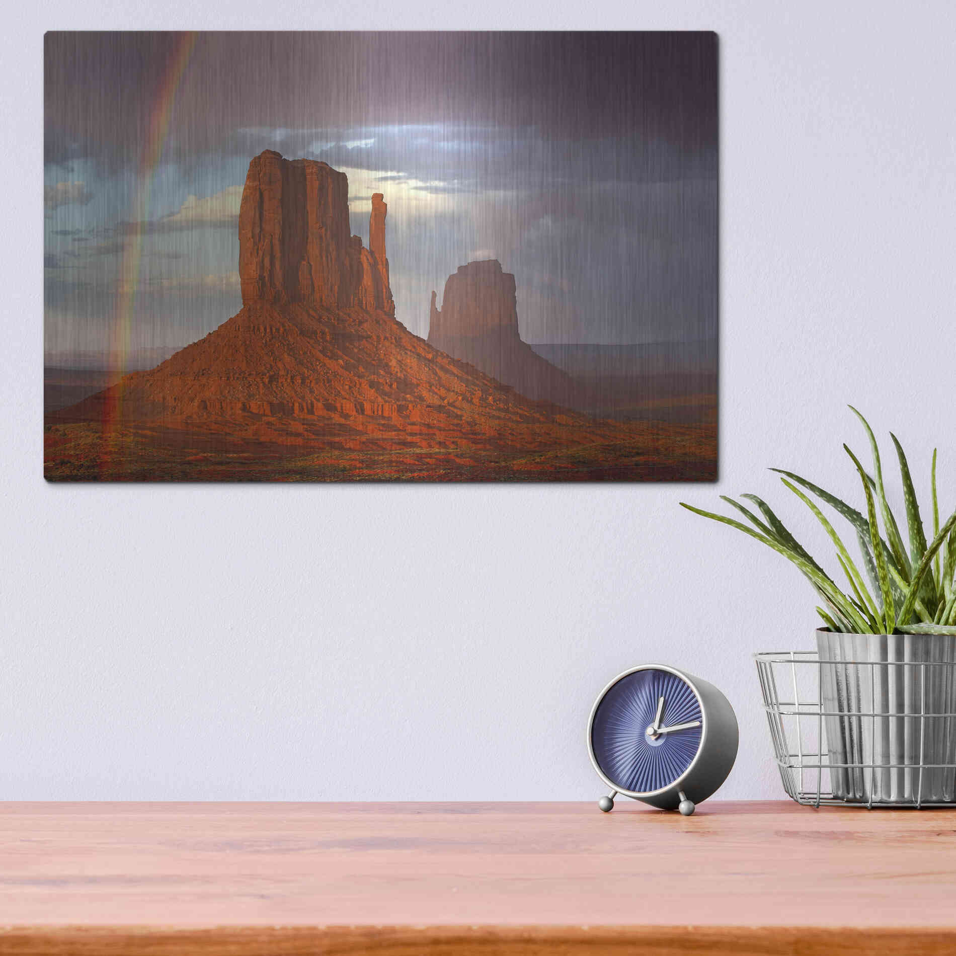 Luxe Metal Art 'Mittens Rainbow' by Mike Jones, Metal Wall Art,16x12