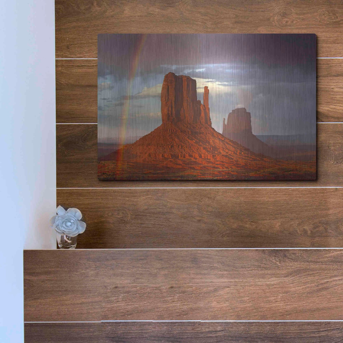 Luxe Metal Art 'Mittens Rainbow' by Mike Jones, Metal Wall Art,16x12