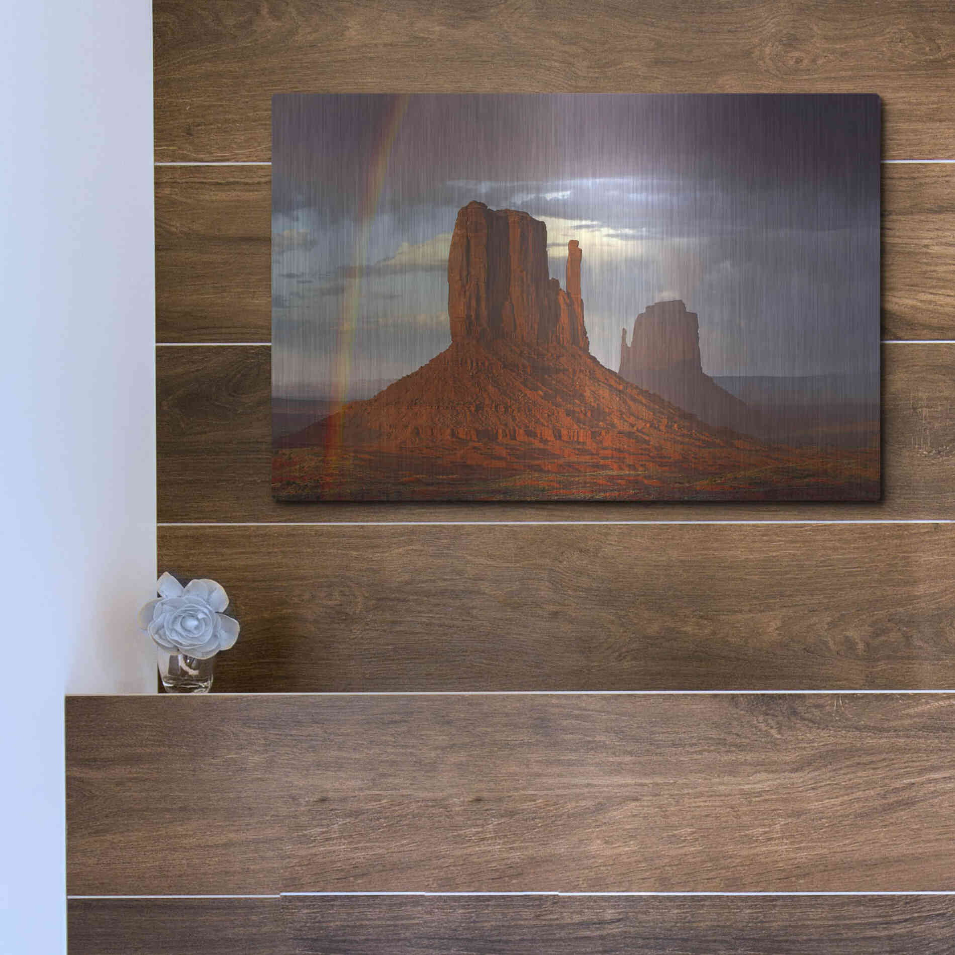 Luxe Metal Art 'Mittens Rainbow' by Mike Jones, Metal Wall Art,16x12