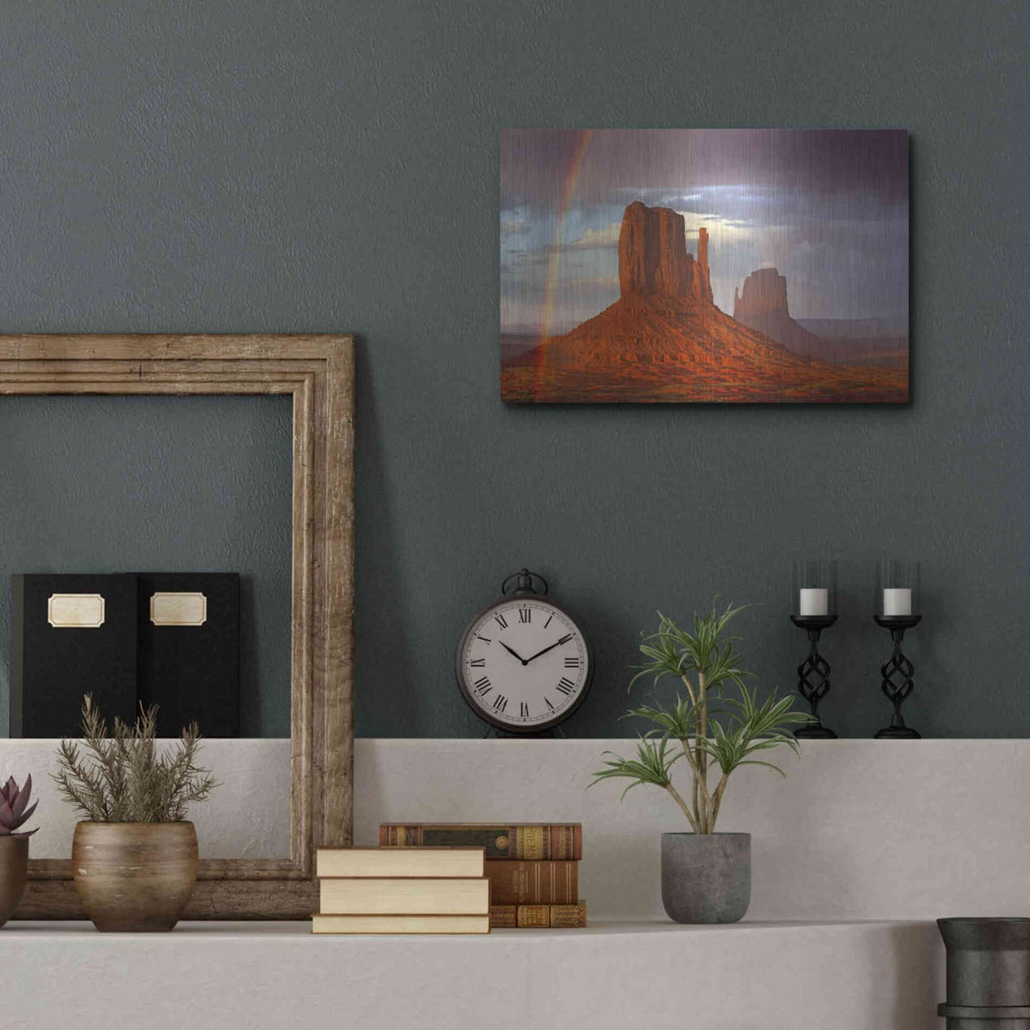 Luxe Metal Art 'Mittens Rainbow' by Mike Jones, Metal Wall Art,16x12