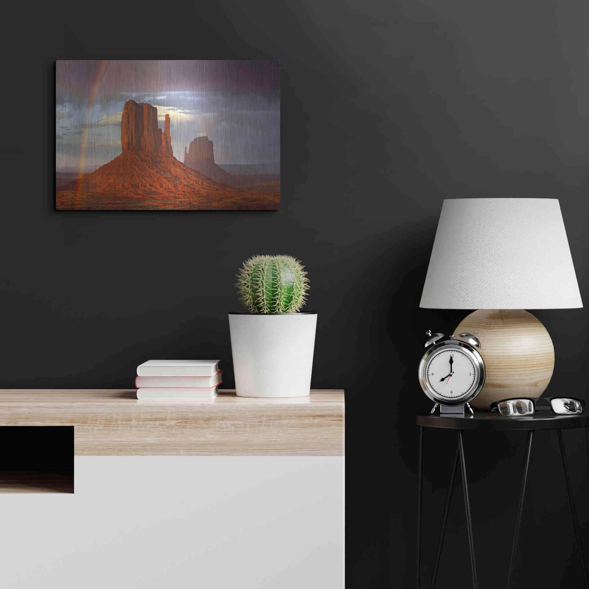 Luxe Metal Art 'Mittens Rainbow' by Mike Jones, Metal Wall Art,24x16