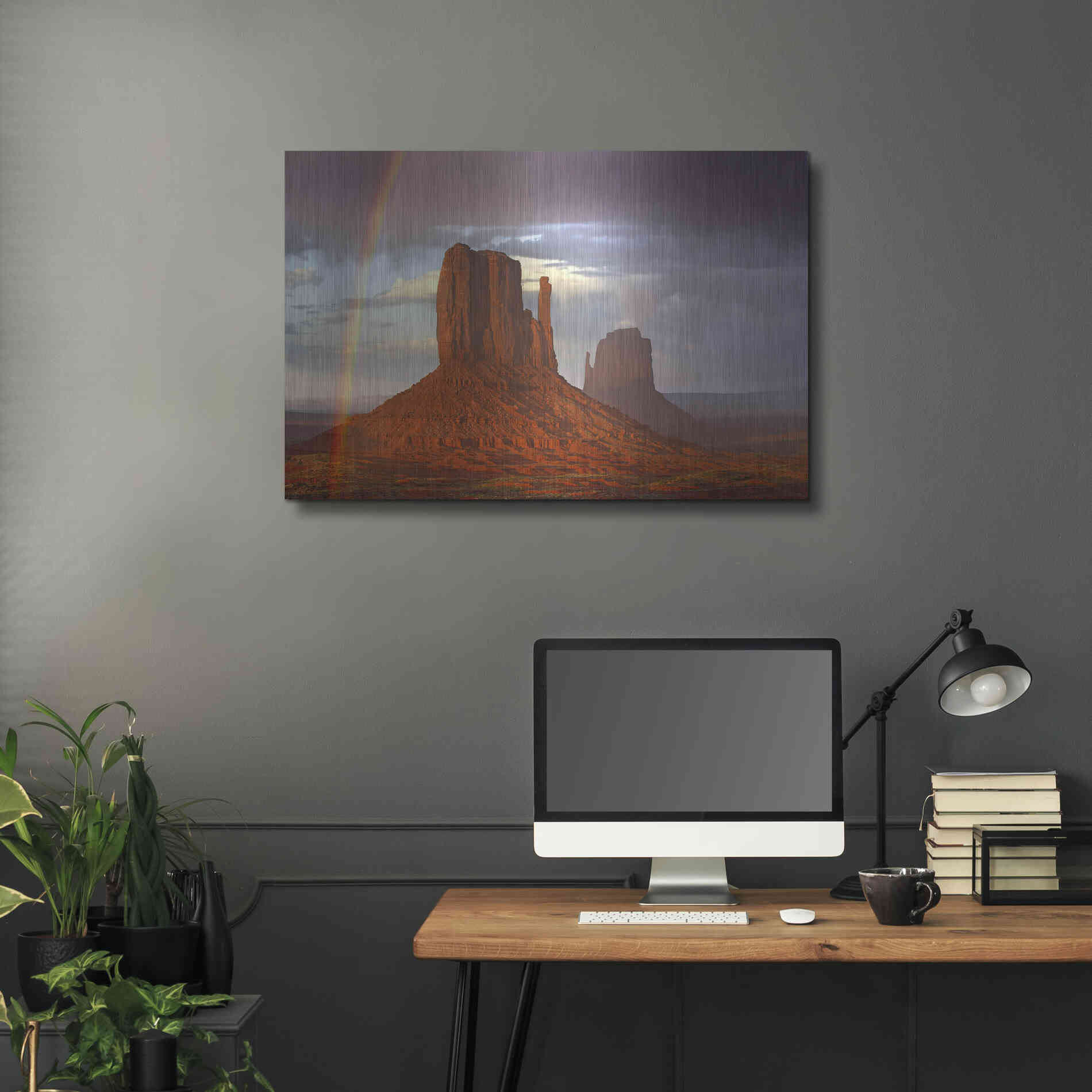 Luxe Metal Art 'Mittens Rainbow' by Mike Jones, Metal Wall Art,36x24