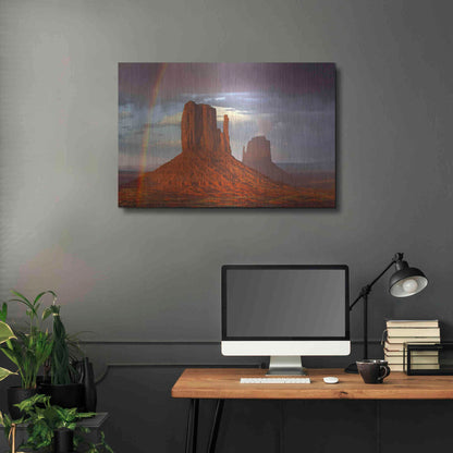 Luxe Metal Art 'Mittens Rainbow' by Mike Jones, Metal Wall Art,36x24