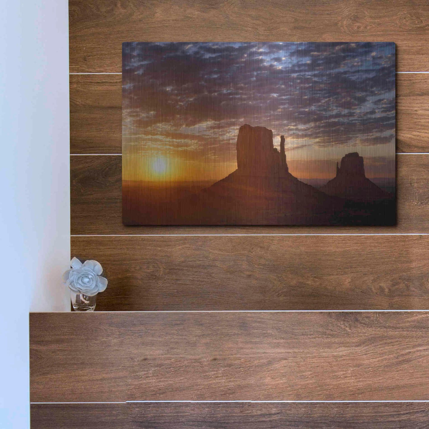 Luxe Metal Art 'Mittens Sunrise squeezecrop' by Mike Jones, Metal Wall Art,16x12