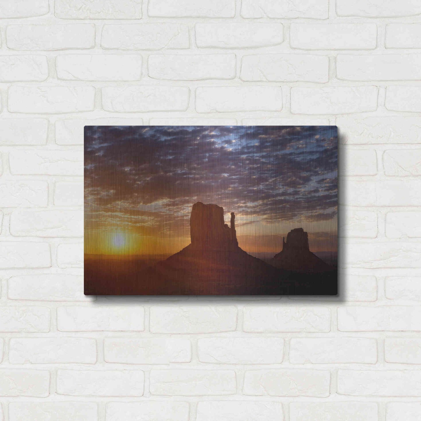 Luxe Metal Art 'Mittens Sunrise squeezecrop' by Mike Jones, Metal Wall Art,24x16