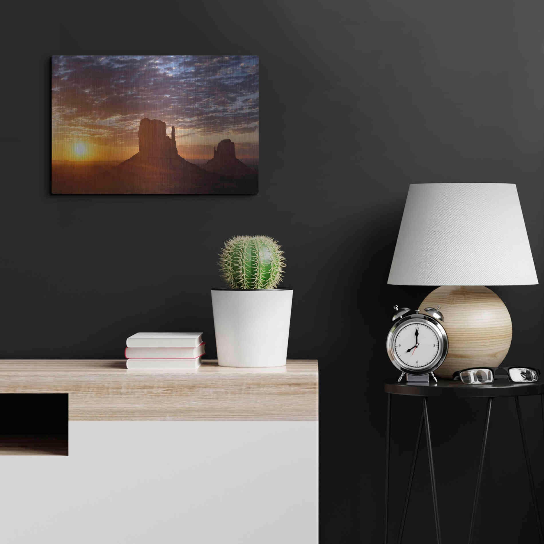 Luxe Metal Art 'Mittens Sunrise squeezecrop' by Mike Jones, Metal Wall Art,24x16