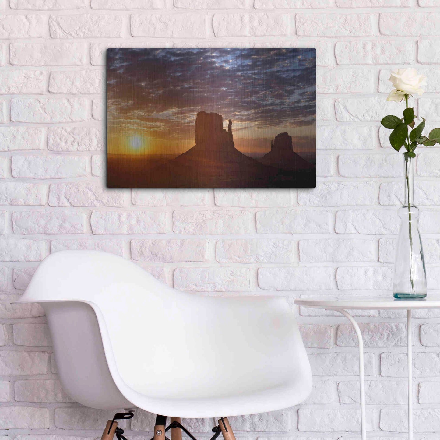 Luxe Metal Art 'Mittens Sunrise squeezecrop' by Mike Jones, Metal Wall Art,24x16