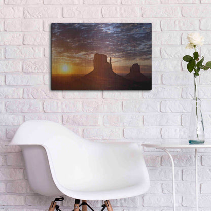 Luxe Metal Art 'Mittens Sunrise squeezecrop' by Mike Jones, Metal Wall Art,24x16