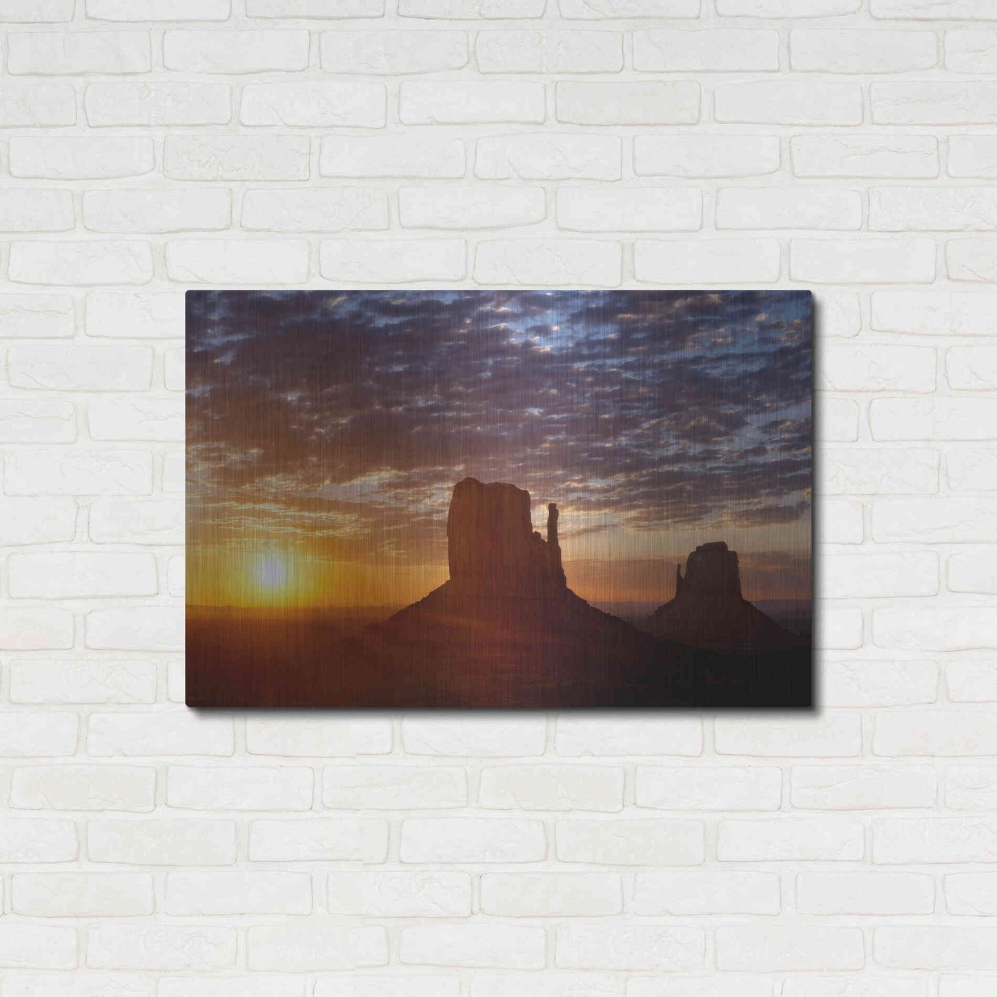 Luxe Metal Art 'Mittens Sunrise squeezecrop' by Mike Jones, Metal Wall Art,36x24