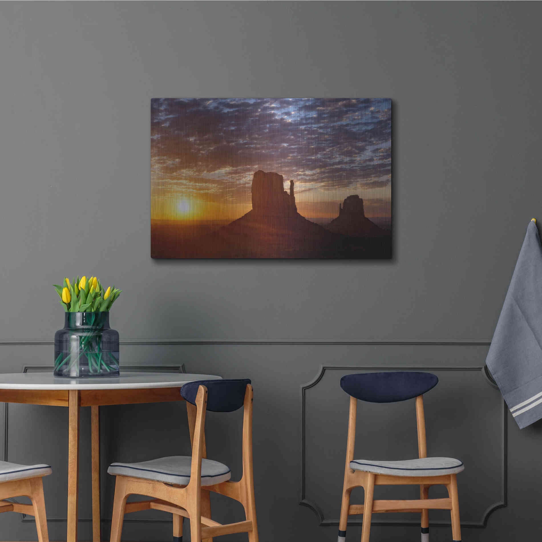 Luxe Metal Art 'Mittens Sunrise squeezecrop' by Mike Jones, Metal Wall Art,36x24