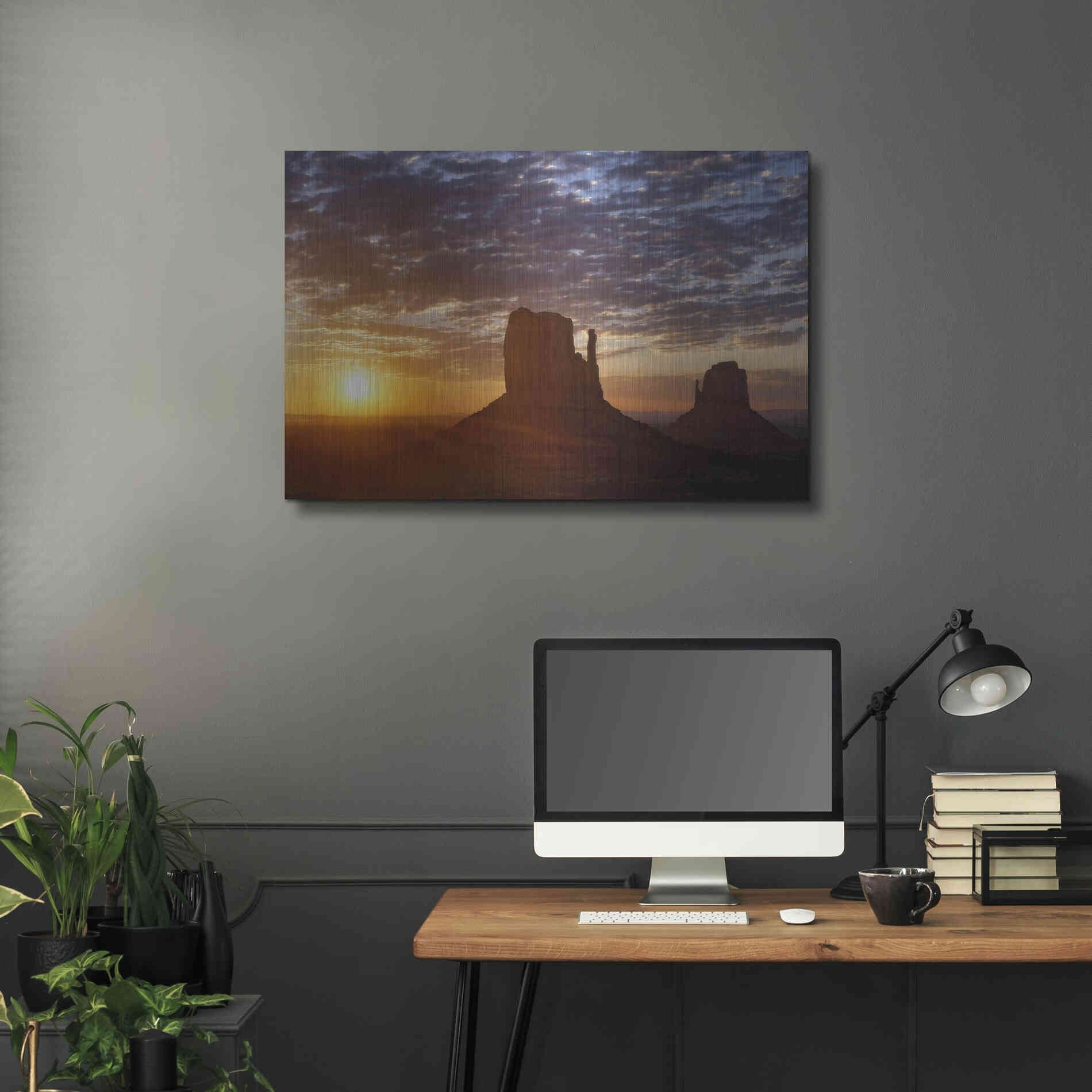 Luxe Metal Art 'Mittens Sunrise squeezecrop' by Mike Jones, Metal Wall Art,36x24
