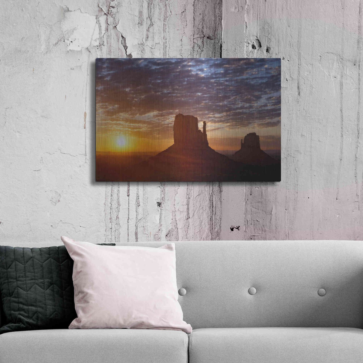 Luxe Metal Art 'Mittens Sunrise squeezecrop' by Mike Jones, Metal Wall Art,36x24
