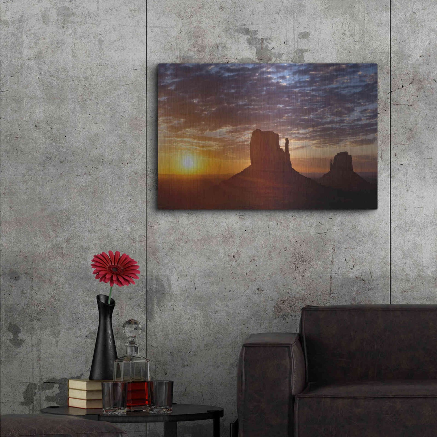 Luxe Metal Art 'Mittens Sunrise squeezecrop' by Mike Jones, Metal Wall Art,36x24