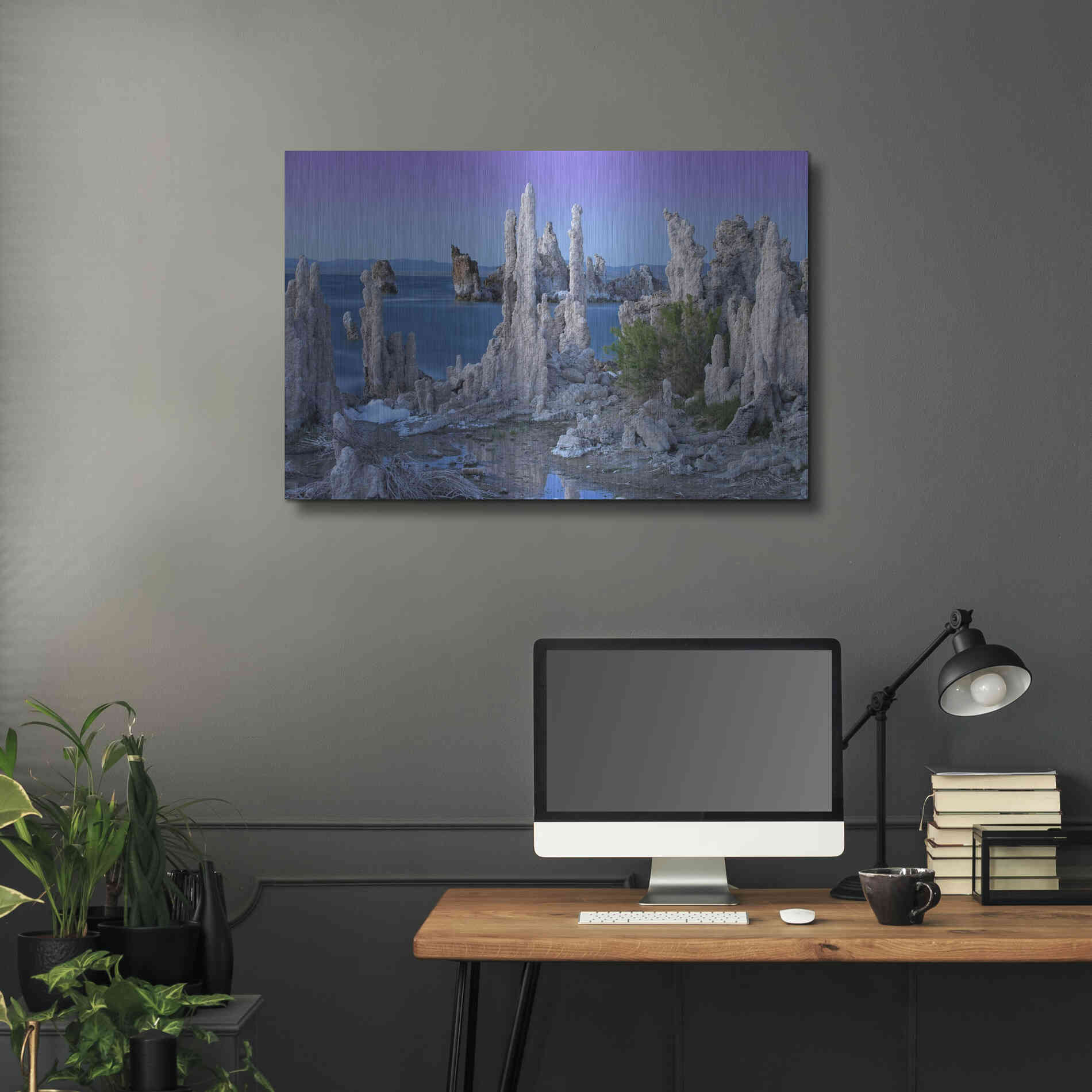 Luxe Metal Art 'Mono Lake Dusk' by Mike Jones, Metal Wall Art,36x24