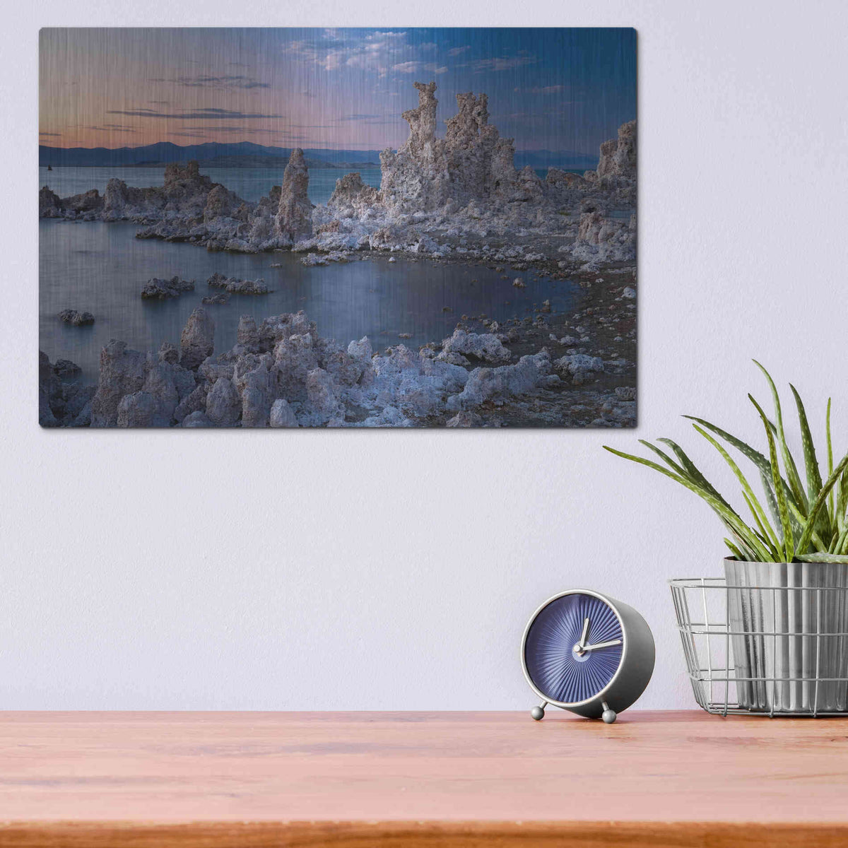 Luxe Metal Art 'Mono Lake South Tufa Dusk' by Mike Jones, Metal Wall Art,16x12