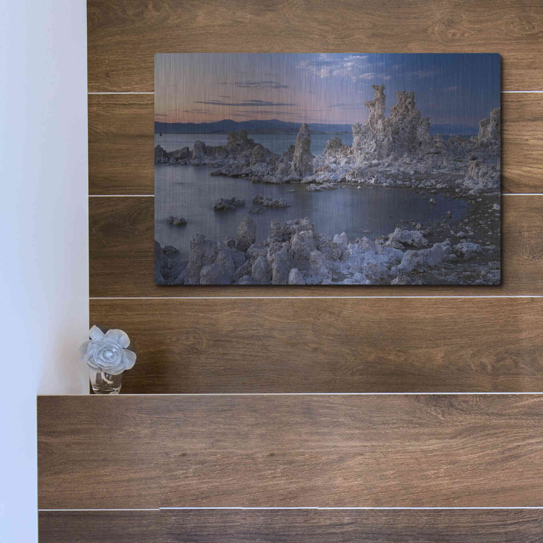 Luxe Metal Art 'Mono Lake South Tufa Dusk' by Mike Jones, Metal Wall Art,16x12