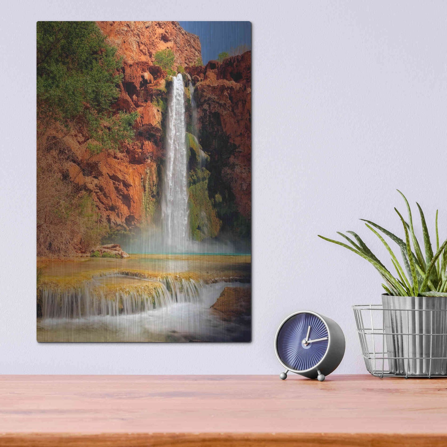 Luxe Metal Art 'Mooney Falls' by Mike Jones, Metal Wall Art,12x16