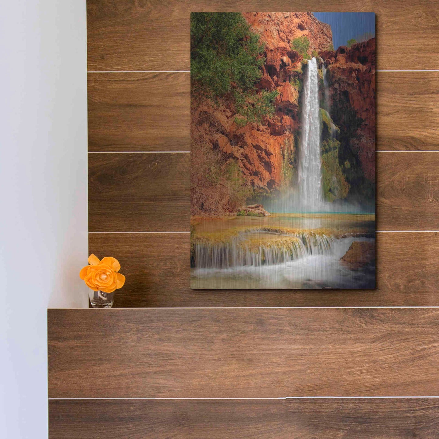 Luxe Metal Art 'Mooney Falls' by Mike Jones, Metal Wall Art,12x16