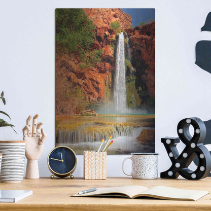 Luxe Metal Art 'Mooney Falls' by Mike Jones, Metal Wall Art,12x16